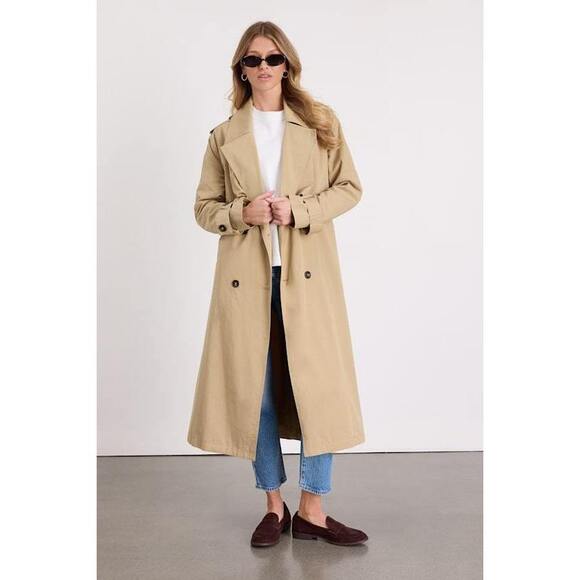 Lulus Jackets & Blazers - Lulus Adams Beige Belted Trench Coat - Size XS